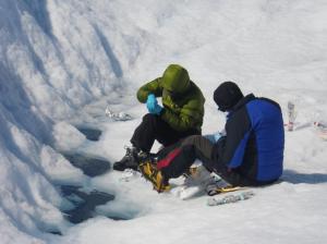 Arwyn Edwards and I applying some of the techniques described in the chapter in Greenland in 2014.